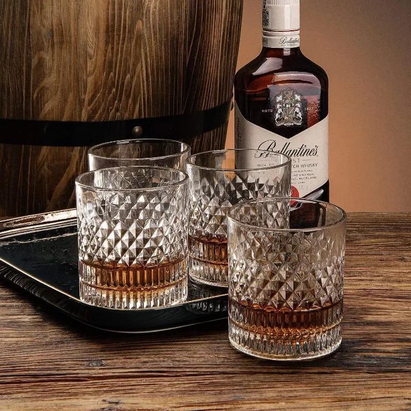 1/2/3/4ks kelímků 335ml průhledný kelímek na whisky na párty/domov/bar evropské křišťálové sklo kelímek na víno velkoobchodní kelímky hrnek pivní sklenice