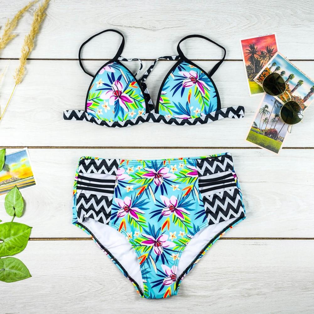 Zweiteiliges Push-up-Bikini-Set, High Waist, Badeanzug, Pool, Strand. Zweiteiliges Push-up-Bikini-Set, High Waist, Badeanzug, Pool, Strand.