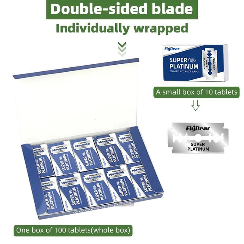 10-100 Stück Edelstahlmaterial Langlebige Barbier Rasierklinge Doppelklinge Sicherheitsrasierer Extra Edelstahlklingen