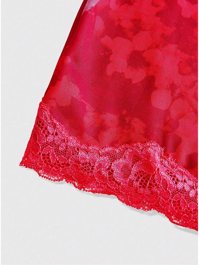 2025 Cross-border Sexy Lace Slip Dress: Waist-cinching Retro Floral Print, Backless, Hip-hugging, Ruffled Design.