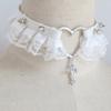 Gothic Lace Choker Crossed Charm Choker Necklace Heart Charm Choker Necklace Statement Jewelry for Girl Cosplay Parties