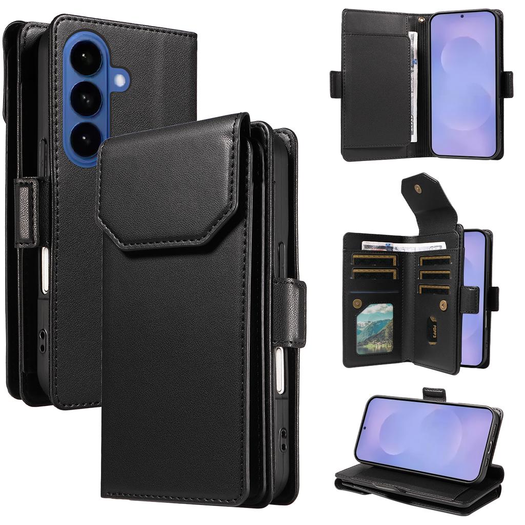 For Samsung Galaxy S26/S26 Pro Case with Multi-Card Holder and Strap PU Leather Phone Cover Stand