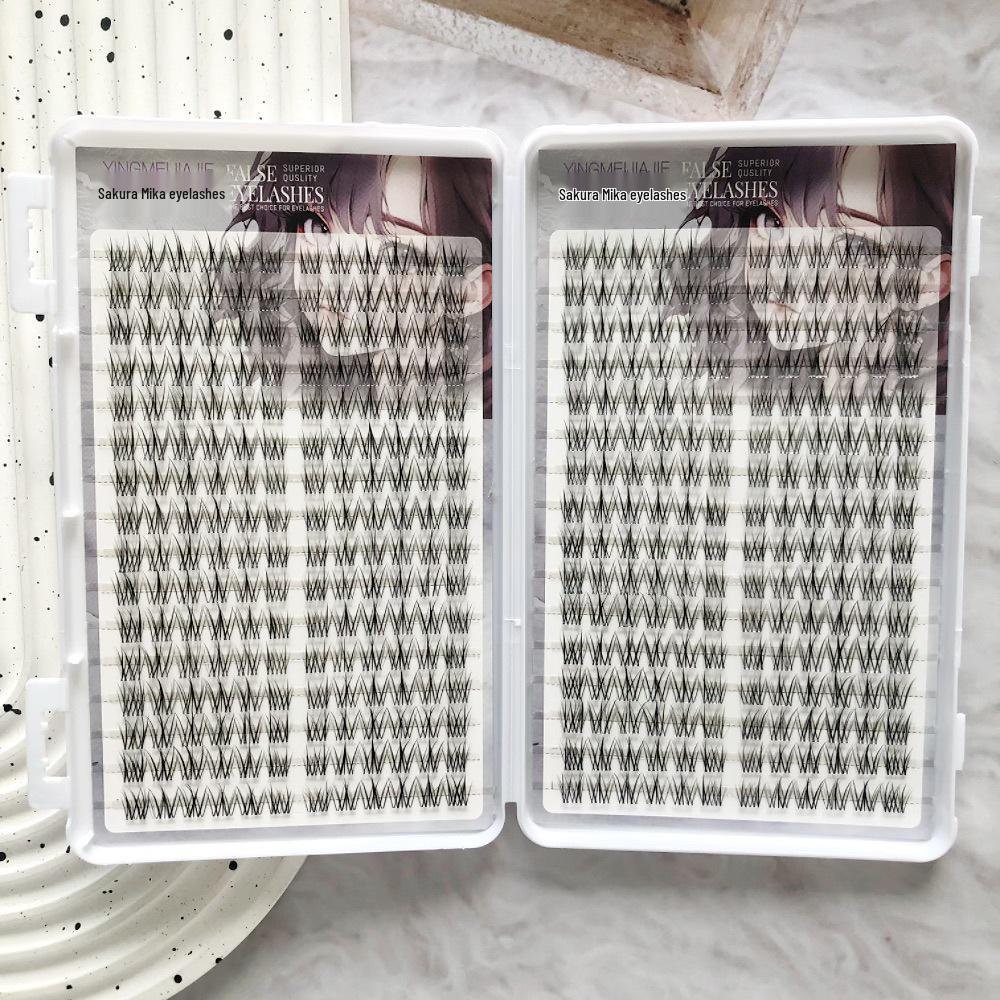 Ying Mei Jia Jiejie Sunflower Fluffy White Individual Cluster False Eyelashes - Beginner Korean Style