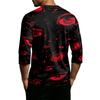 Men's Casual Halloween Print Crew Neck T Shirt Three Quarter Sleeve Top Comfortable Fit Lightweight Fabric Stylish Design