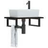 VidaXL Wall-mounted Vanity Shelf Steel and Solid Oak Wood 3302581