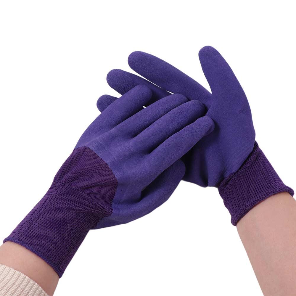 4Pairs Latex Material Gardening Gloves Prick-proof Design Permeable Fabric Prick-proof Gloves Protective Layer Comfortable