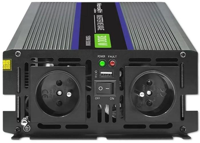 Qoltec Monolith 3000 MS Wave 1500 W/3000 W 12 V to 230 V Car Inverter (5901878519272)