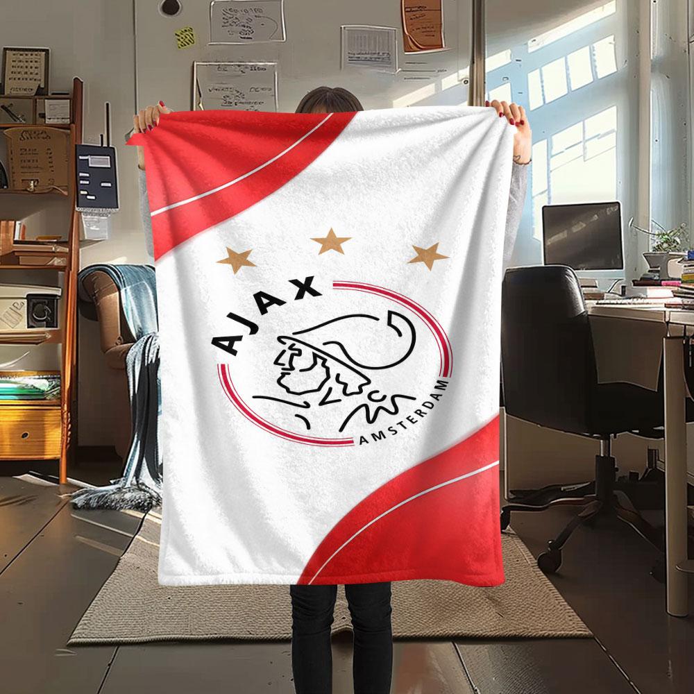 1PC AFC Ajax Patterned Flannel Blanket Suitable For All Seasons for Home Decor Warmth and Comfort Gifts Holiday Present