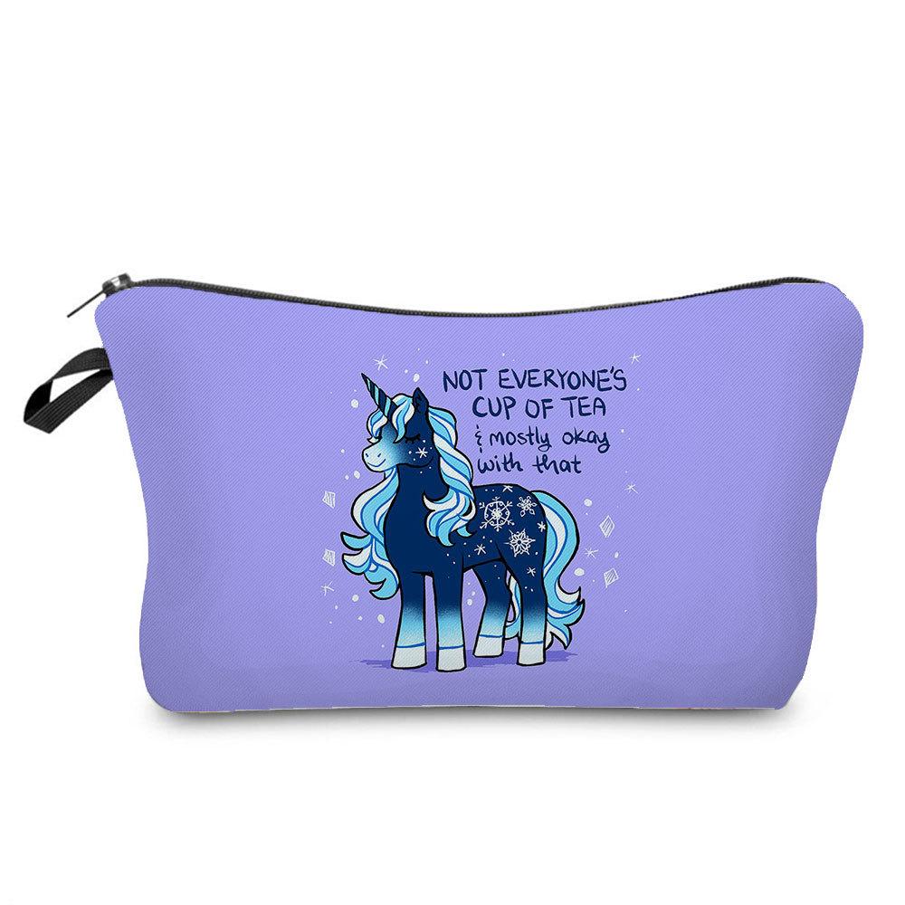 Women Unicorn Print Cosmetic Bag Toiletries Organize Travel Storage Case  6422