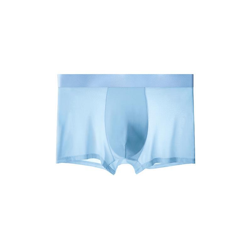Pánské prodyšné bavlněné ledové hedvábné boxerky – jednobarevné, vnitřní/outdoorové nošení
