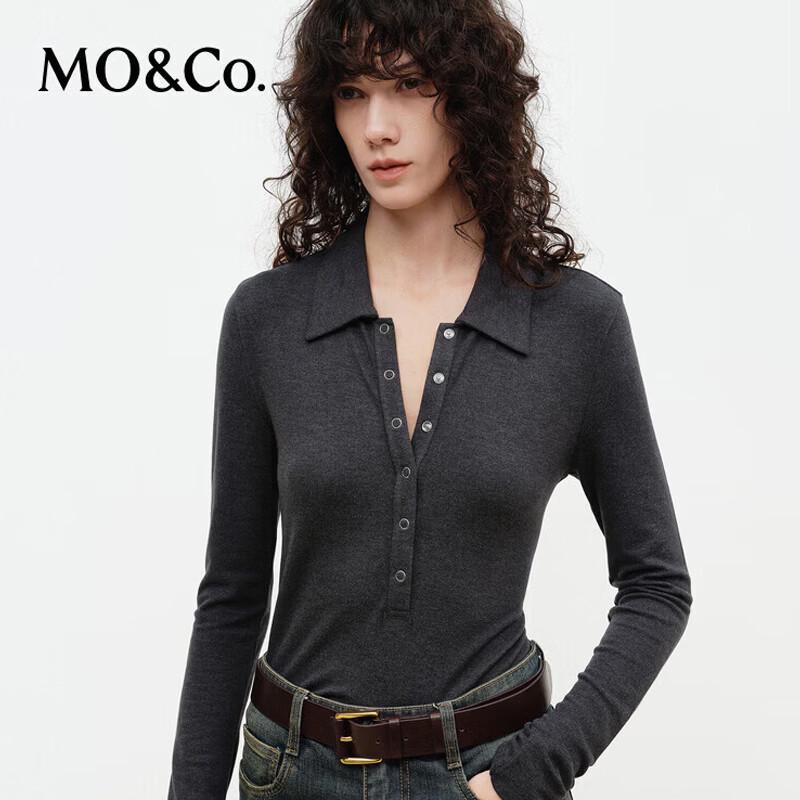 

MO&Co. Women s Slim Fit Diagonal Knit Long Sleeve Top S