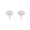 European Luxury Pearl Zirconia Stud Earrings - Elegant Design for Women