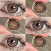 EYESHARE 1Pair Color Contact Lenses for Eyes Natural Brown Yearly Use Lenses Gray Multicolored Contact Lens Gray Pupils Lens