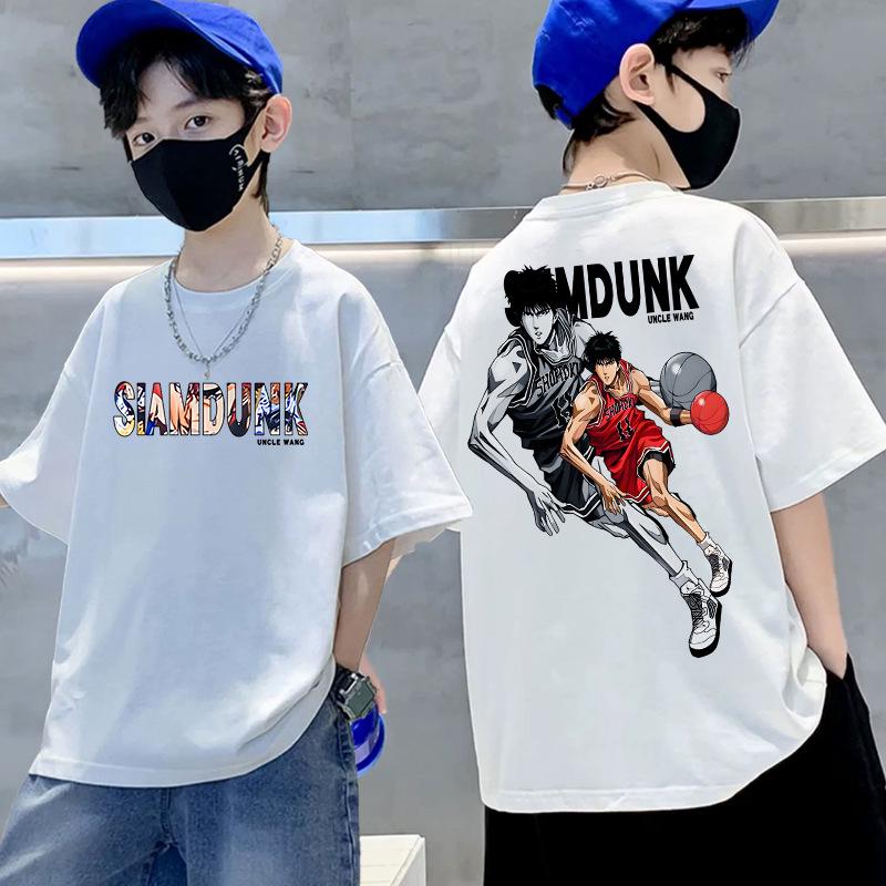 

2024 Boys Cotton Short-Sleeve T-shirt: Trendy Summer Style for Kids 90cm