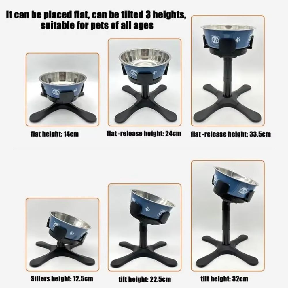 Removable Dog Food Bowl Stand Adjustable Height Angle Pet Bowl Lifting Rack Water