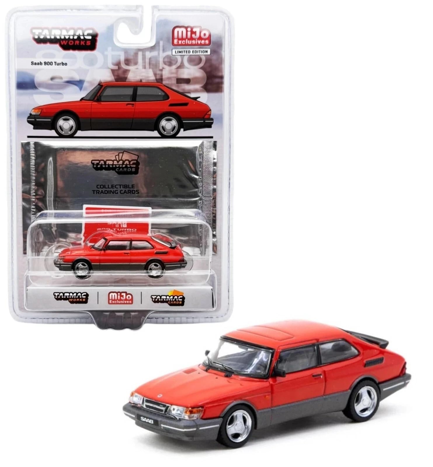 

Tarmac Works Saab 900 Turbo Красный с 2 коллекционными карточками Tarmac Works Миниатюрная машинка MiJo Эксклюзив 1/64 [Параллельный импорт]