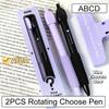 2PCS Fun Rotating Choose Pen ABCD Select Ballpoint Gel Pen Rotating Answer Pen  Stationery Toys