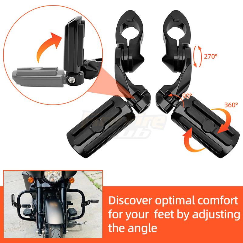 Universal 1-1/4" 32mm Motorcycle Foot Rest Highway Engine Guard Foot Pegs Mount For Harley Touring Honda Kawasaki Suzuki Yamaha