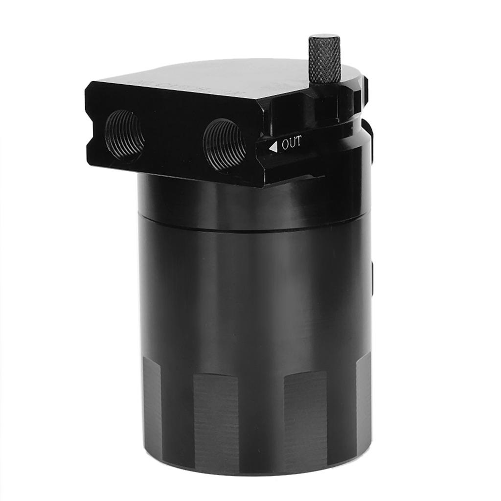 Universal Oil Catch Can Kit 300ML Reservoir Tank Engine Black Polish Baffled Aluminum Alloy