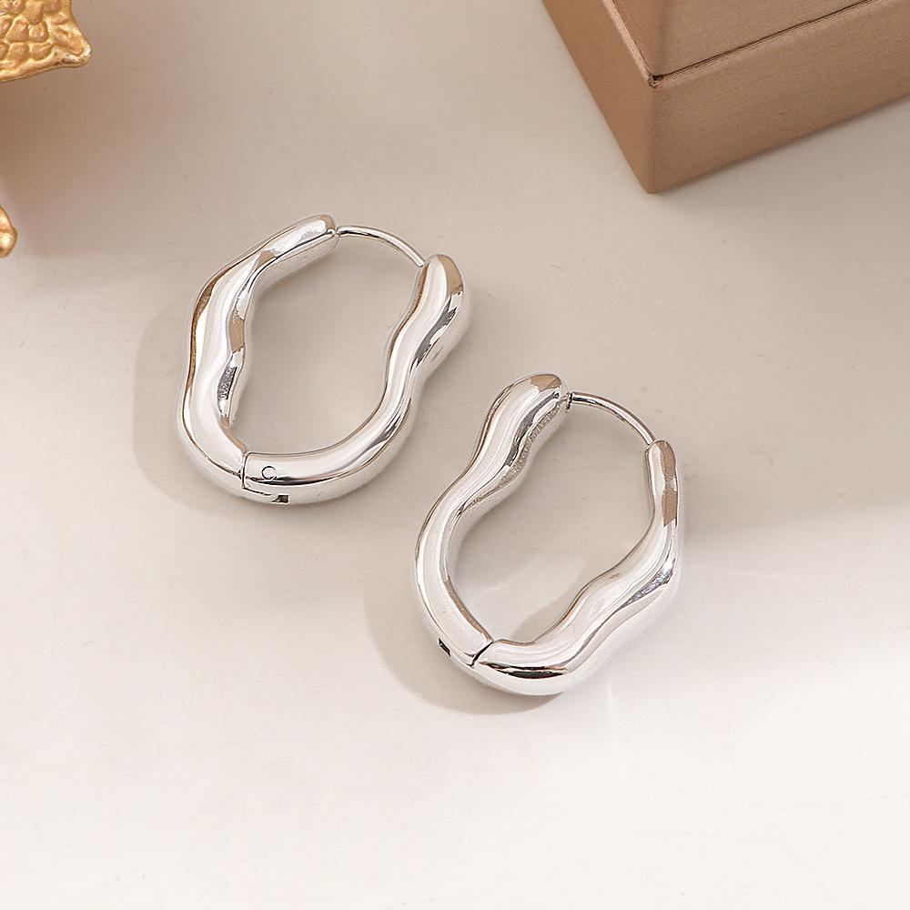 Minimalist Irregular Earring Studs: Versatile, Simple European & American Style Hot Selling Plain Rings