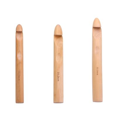 Ergonomischer Häkelhaken aus Holz für Anfänger und Erwachsene zum Stricken von Pullovern, Schals, Taschen und Socken (20 mm, 25 mm oder 30 mm)