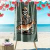 Radiant Angler Skeleton Print Beach Towel, Quick Drying, Suitable for Travel, Outdoor Sports, Jogging, the Beach and Swimming, Gift