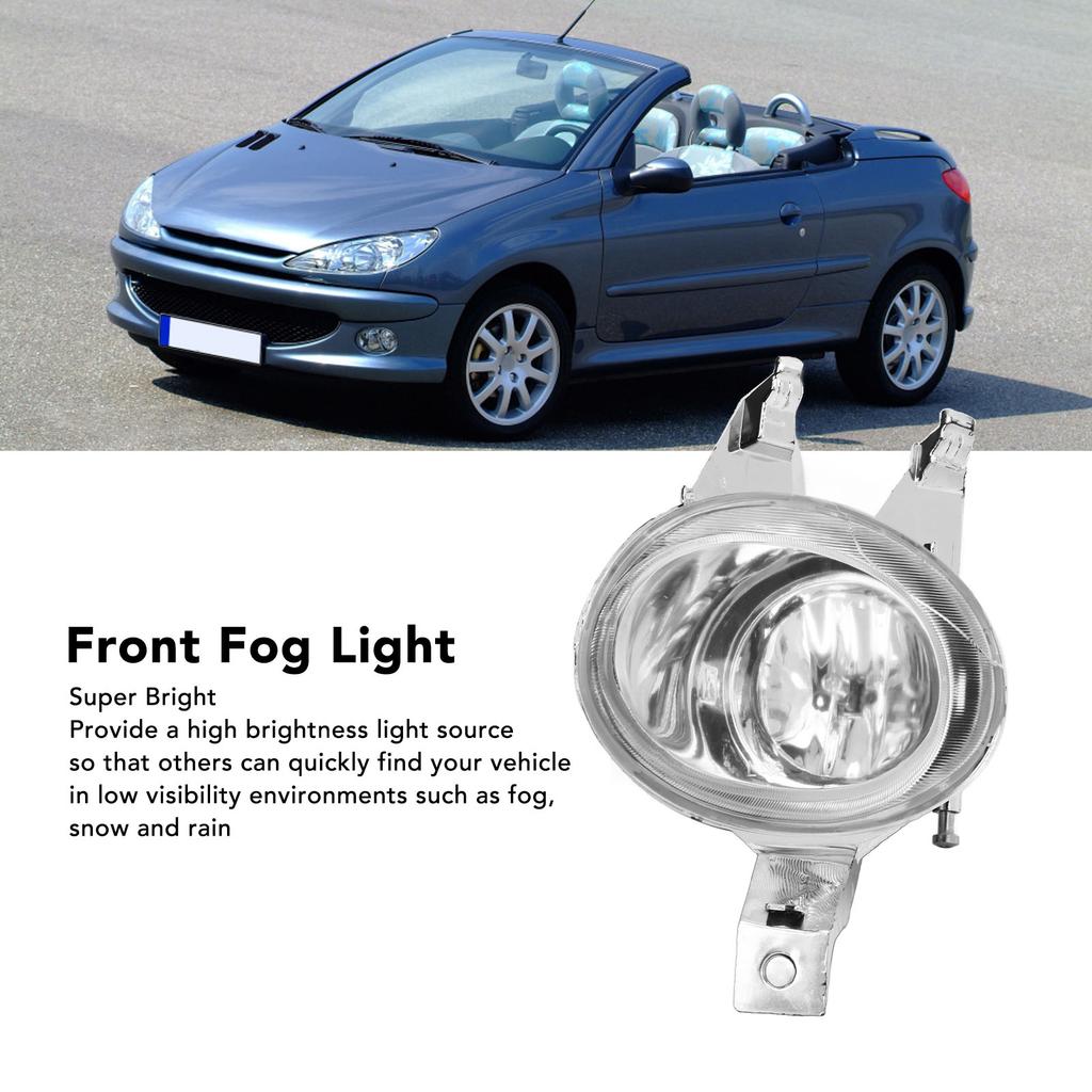 1Pc Front Fog Light Super Bright Water Resistant Bumper Driving Lamp Rplacement for Peugeot 206 2000-2004 2005 2006 2007 2008