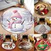 Christmas Round Rugs: Snowman, Santa,Tree & Gingerbread Delights for Festive Home Decor Room Floor Mats New Year Home Decoration