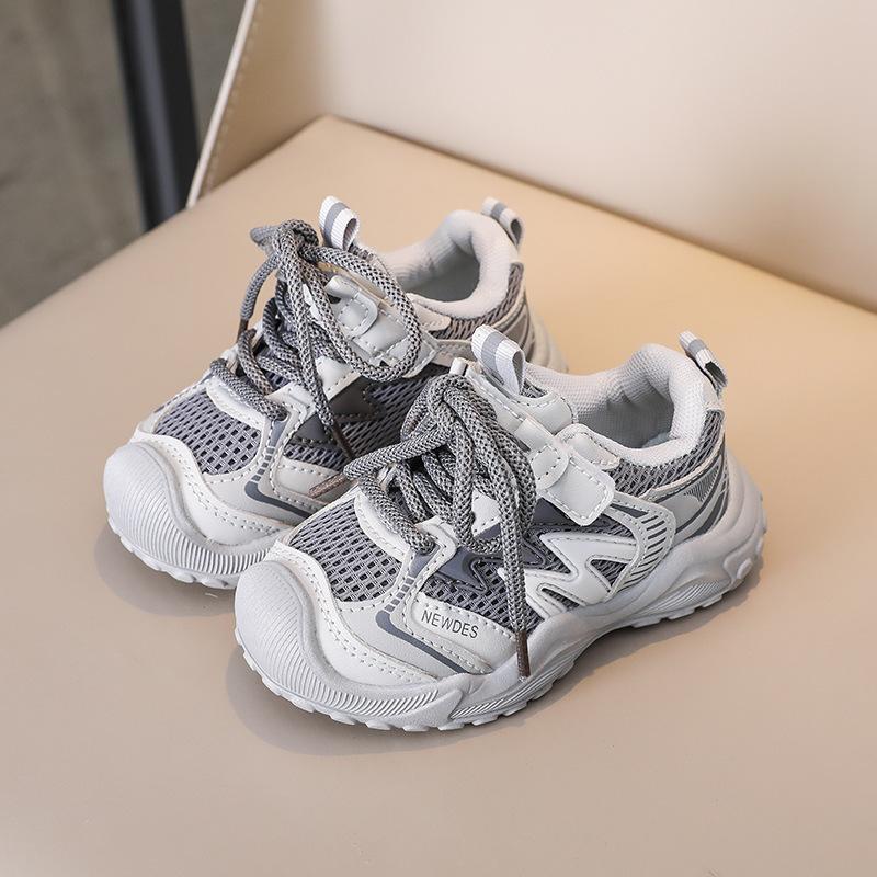 Mesh Boys Running Shoes 2025 Autumn New Children's Sports Shoes Non-slip Soft Sole Girls Sports Shoes Dad Shoes