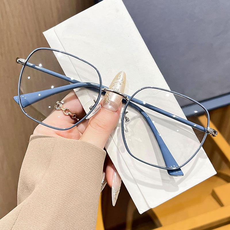 Fashion Metal Frame Myopia Glasses Women Anti-Blue Light Computer Eyewear Style Minus Diopter Prescription Lens-2.25-2.75-2.5