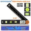 4-in-1 Digital Angle Ruler with Orange Head & Level Bubble - Multi-Purpose Woodworking Tool