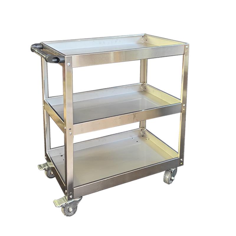 Stainless Steel Cargo Cart with Brakes for Tools and Parts