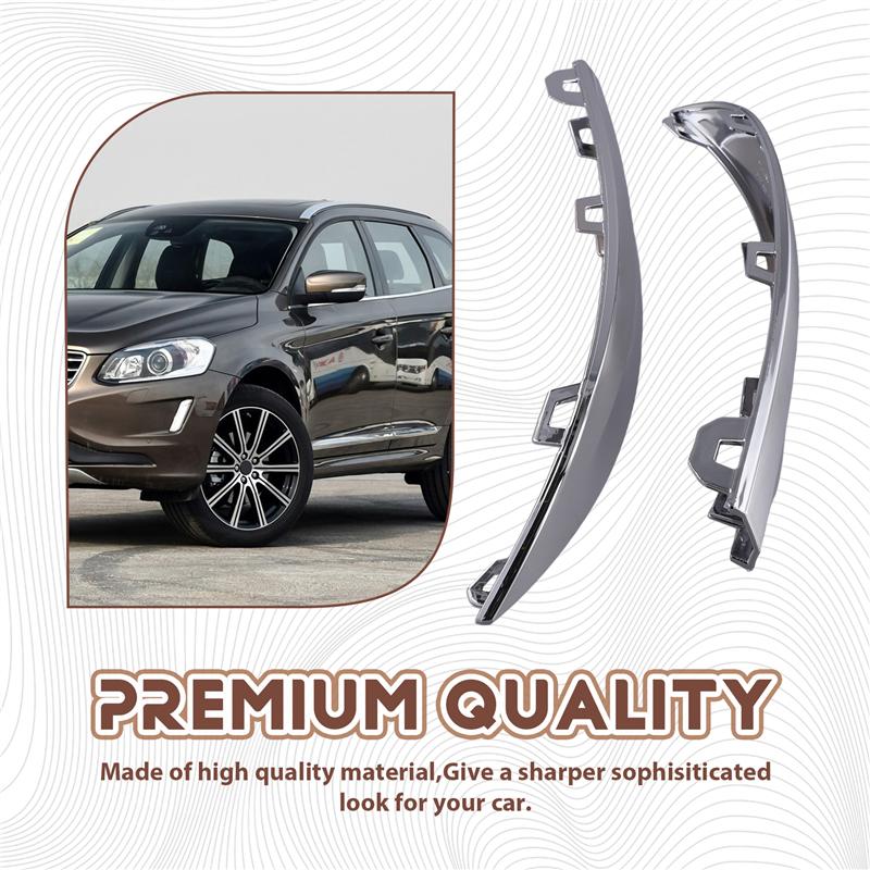 Chrome Trim Strip For Volvo XC60 MK2 - Rear Bumper Molding 1 Pair 32227902 32227903 Bright Grille Replacement Parts