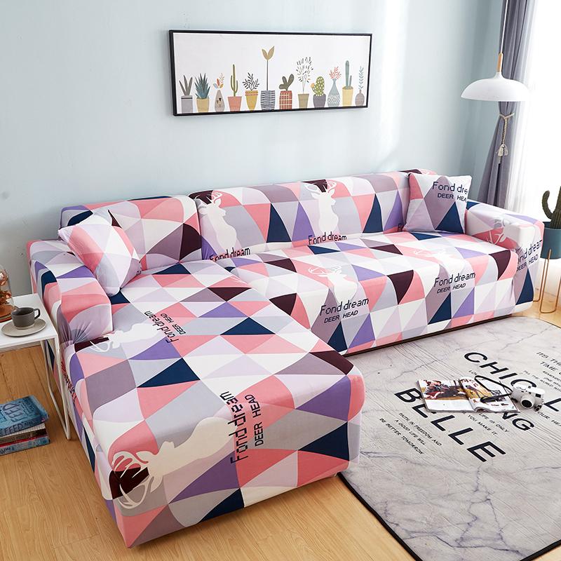 Leaves Elastic Corner Adjustable Sofa Cover 2 3 4 Seater Chaise Longue Sofa Decorative L Shape Protection Cover