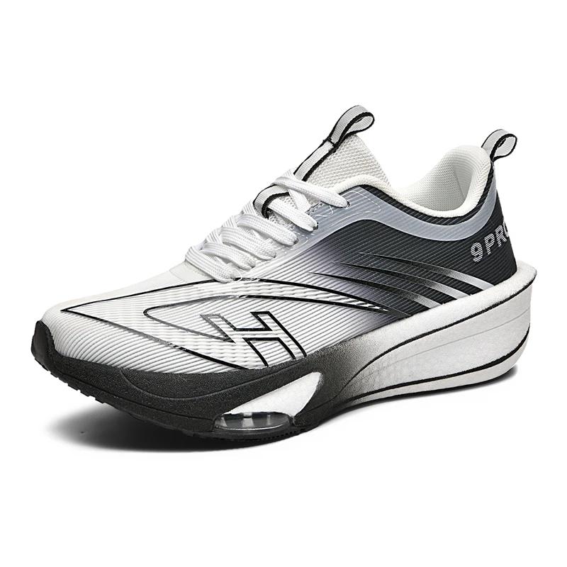 

Мужские новые спортивные кроссовки Мужские кроссовки для бега из ультралегкой дышащей сетки с карбоновой пластиной Удобные с амортизацией Универсальные кроссовки для бега на открытом воздухе 45 чёрный