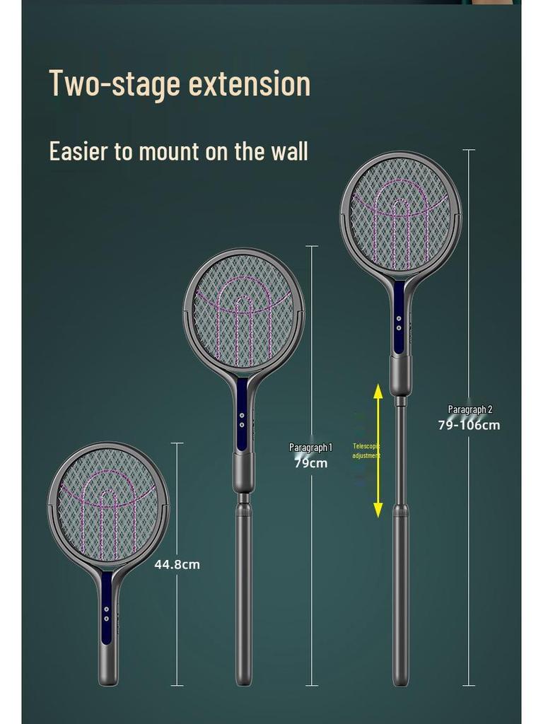 Wall-Mounted Rotating Rechargeable Electric Mosquito Swatter & Killer