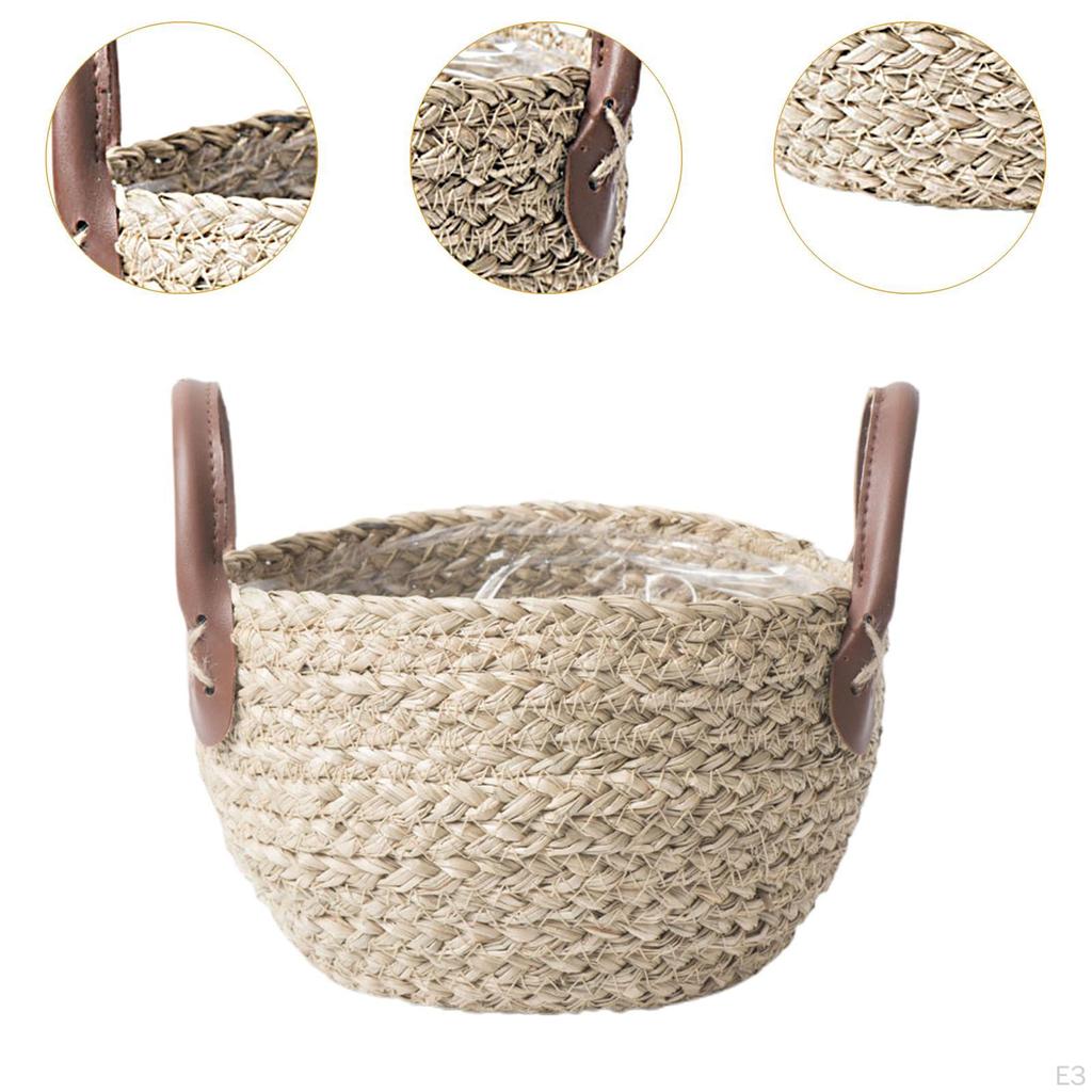 Woven Planter Basket Flower Pot Organizer Decorative Storage Basket, Plant Holder for