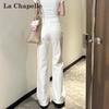 La Chapelle Women's White Wide-Leg Denim Jeans