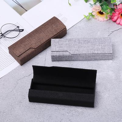 Portable Glasses Case Retro Glasses Linen Case Folding Eyewear Case  Storage Square Glasses Box