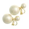 Cotton Pearl Back Catch Earrings Double Pearl Design Catch E2038 [VINGTAINE] 2-way