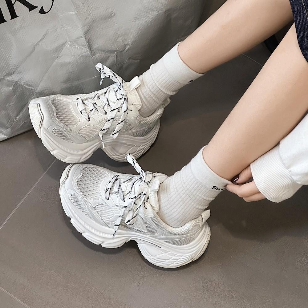 Dad shoes women's ins super fire 2025 spring and autumn new thick-soled muffin versatile sports shoes heightening casual shoes women