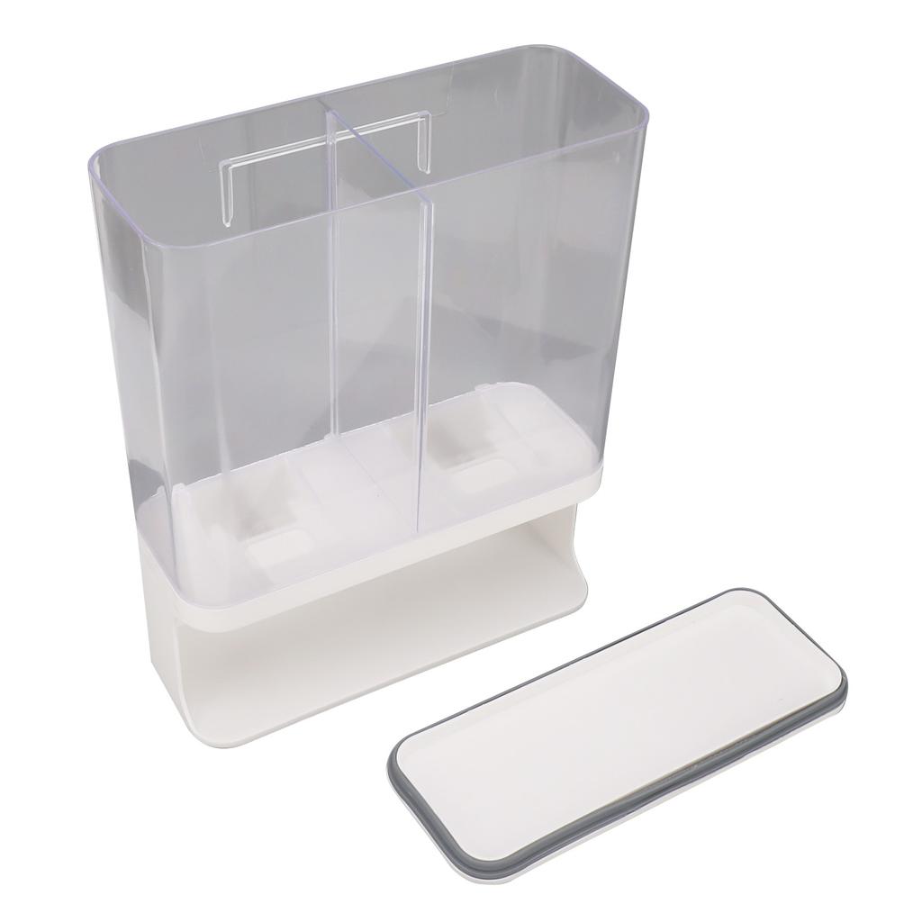 Rice Container 3L Wall Mounted Press Type Transparent Airtight Sealed Kitchen Grain Dispenser Storage Bucket
