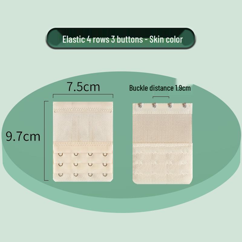 Elastic Bra Extender with Stainless Steel Hooks - Universal Full-Size Bra Back Closure