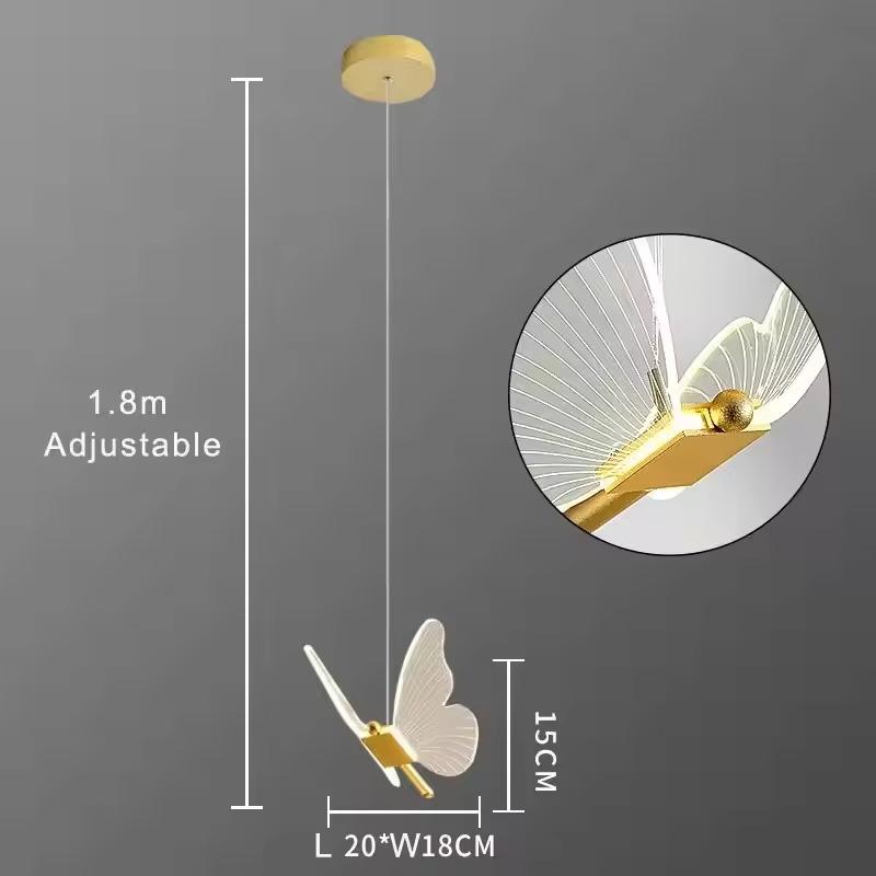 Modern Acrylic Butterfly Spiral Staircase Chandelier Luxury for Living Room Dining Room Villa Home Decoration Lighting Lamps LED