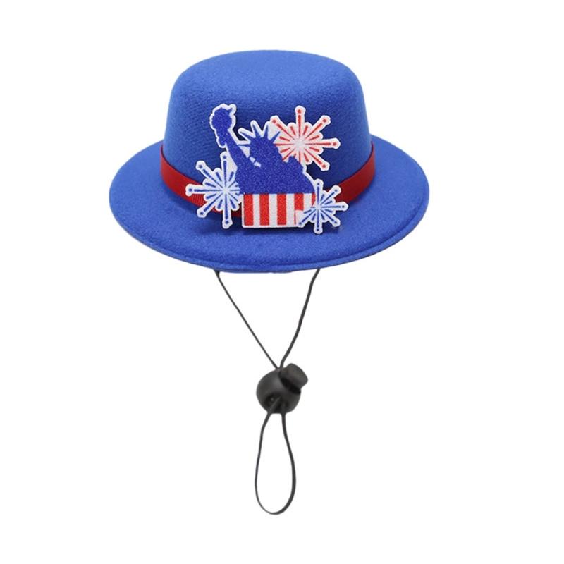 Carnivals Hat with Hair Clip for Independence Day Festival Small Top Hat Patriotic Holiday Party Hat for All Age and Pet
