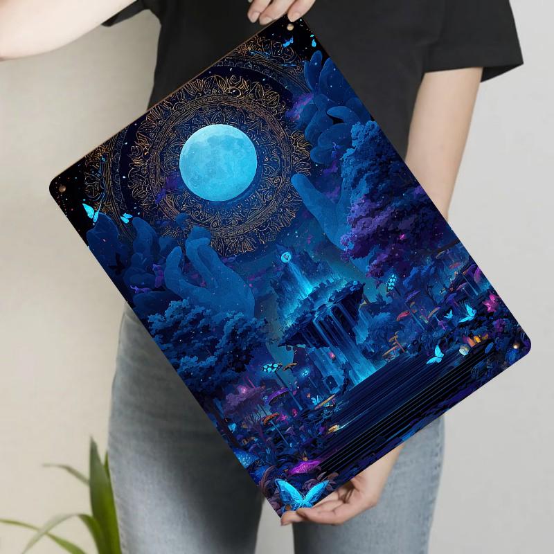 

Dreamy Moonlight Castle Floating Island Metal Iron Painting Home Living Room Bedroom Decorative Mural 20x30cm（7.8x11.8inch）