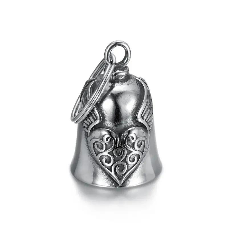 Vintage Punk Wings Motorcycle Character Lucky Bell Pendant Necklace or Keychain Fits All Motorcycle Motorcycle Accessories