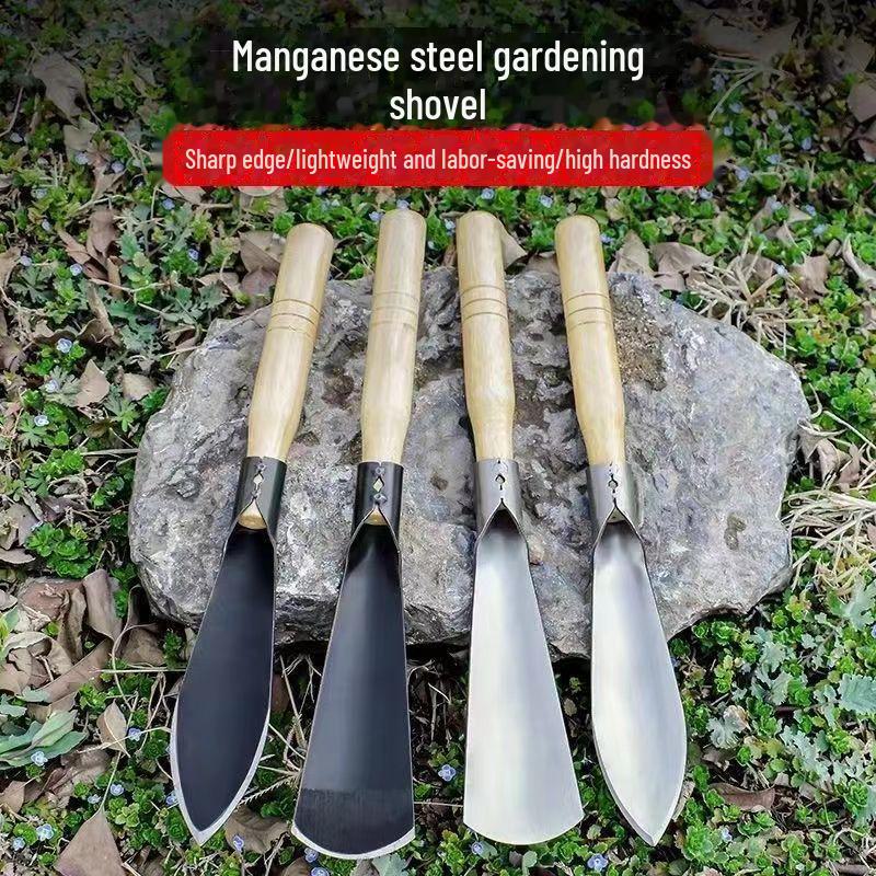 Manganstahlschaufel zum Ausgraben von Wildgemüse und zur Gartenarbeit