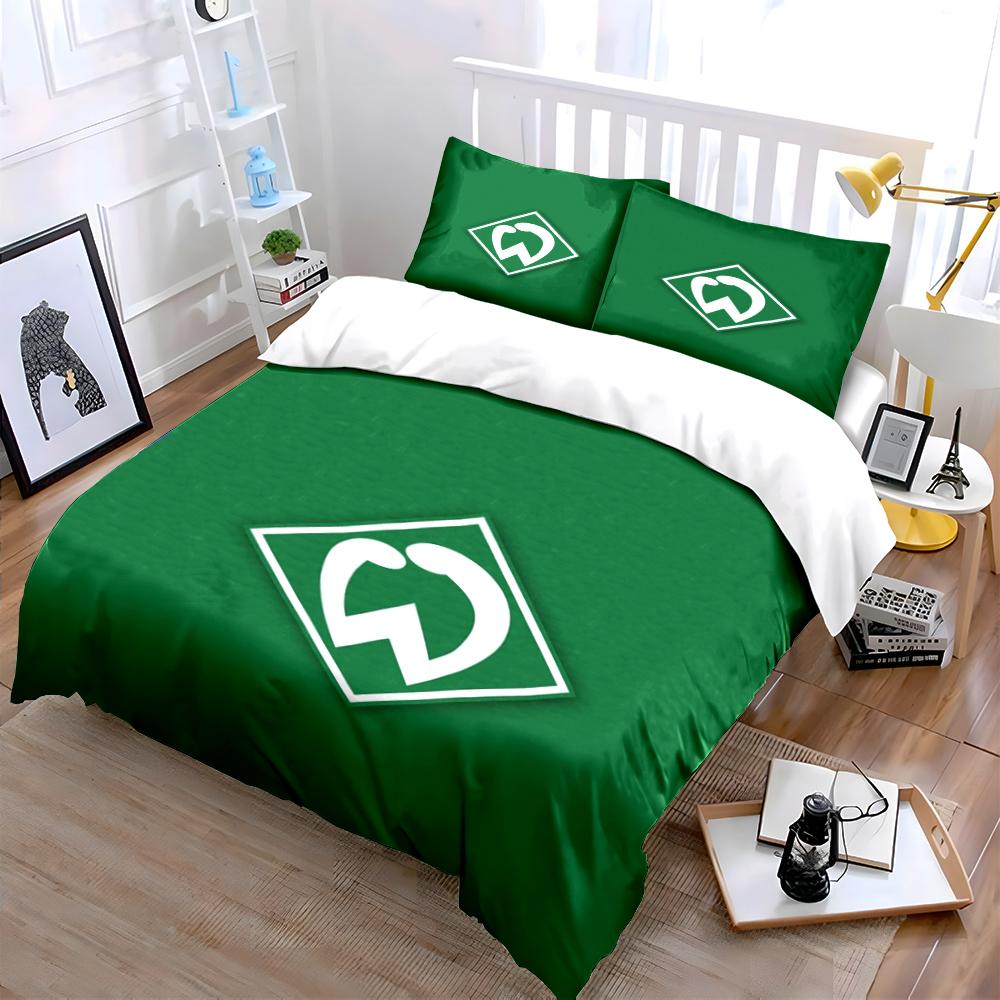 Green Bedding Set with Logo Bedding Duvet Cover Set Duvet Cover Pillowcases Home Decor (1 * Duvet Cover 2 * Pillowcases, without duvet insert)