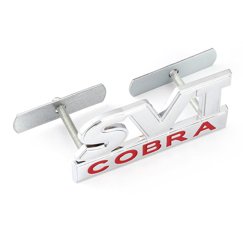 Car Sticker SVT COBRA Emblem Badge Rear Trunk Decal Front Hood Grille for Mustang Shelby SVT Cobra F150 F250 F350 GT Fiesta